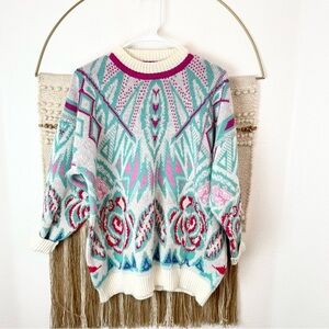 Snapdragon Vintage Inspired Geometric Sweater XL